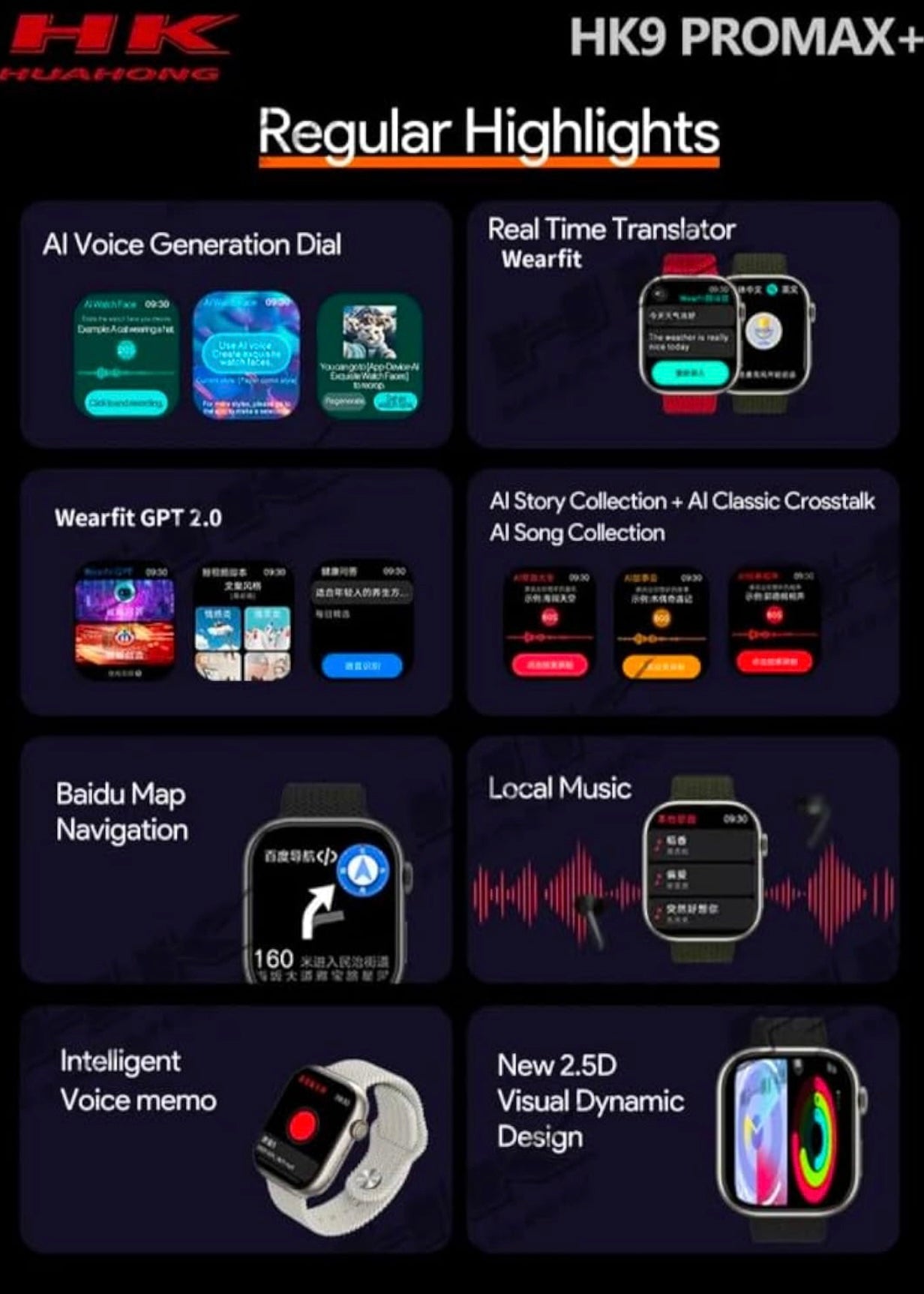 HK 9 Pro Max Plus Super Amoled Display Smartwatch With ChatGPT