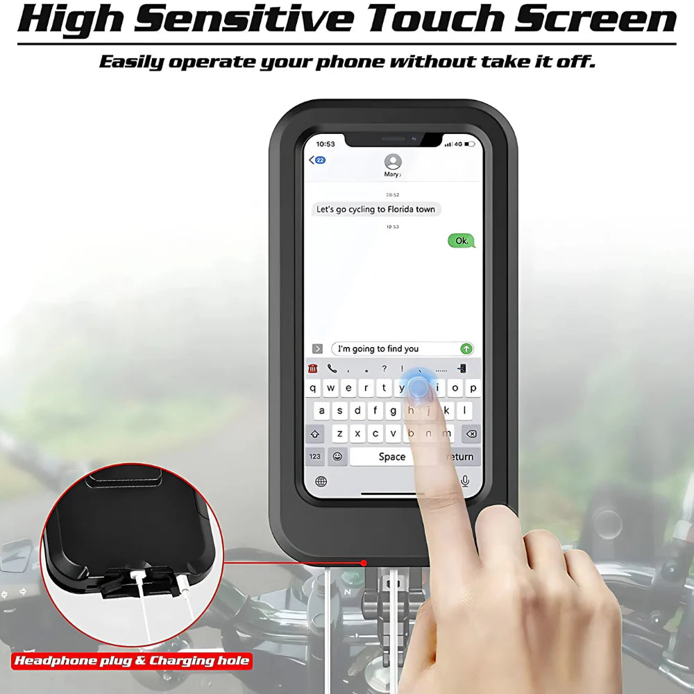 360° Adjustable Waterproof Bike Phone Mount - Universal Fit & Touchscreen