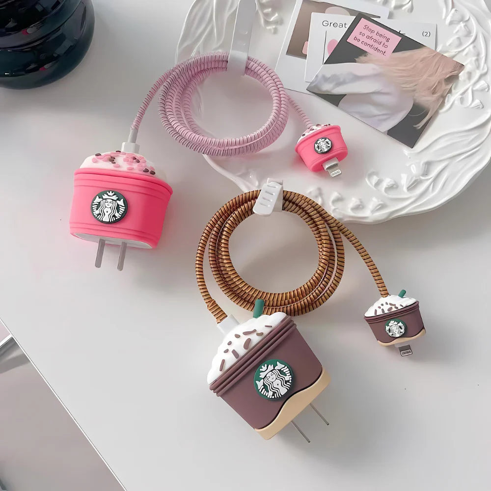 Star bucks Brown 18W/20W Adapter & Cable with Style
