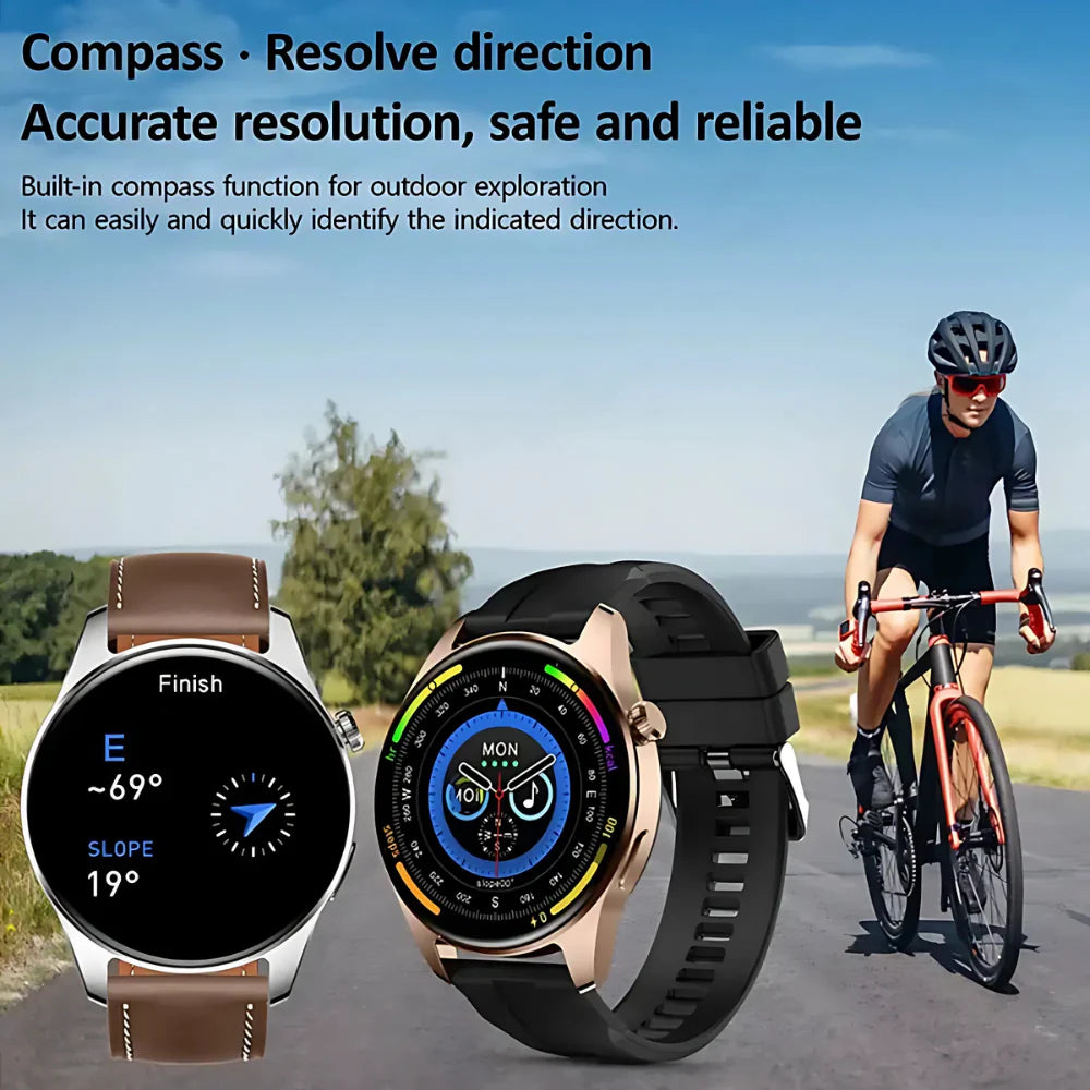 HK4 Hero Smooth AMOLED Display Round Dial Smartwatch