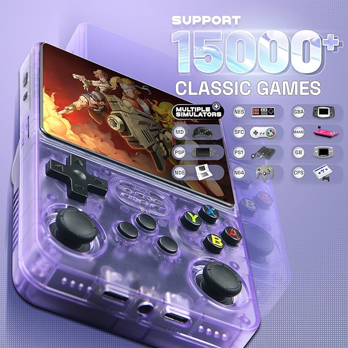 R36s Retro Gaming Console – 20000+ Classic Games | Handheld 3.5" HD Screen | Portable Arcade