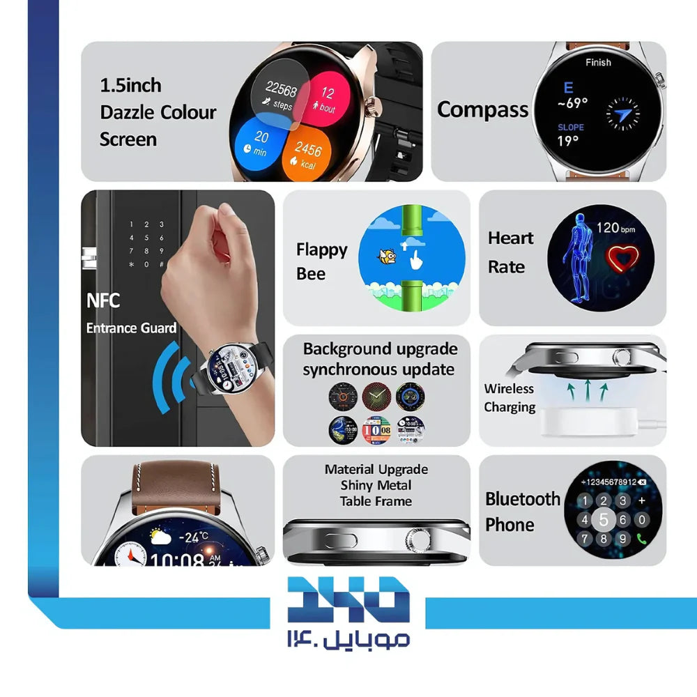 HK4 Hero Smooth AMOLED Display Round Dial Smartwatch