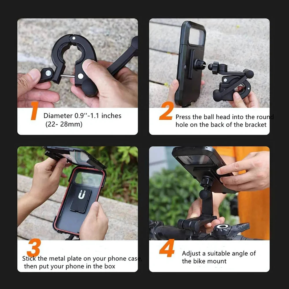 360° Adjustable Waterproof Bike Phone Mount - Universal Fit & Touchscreen