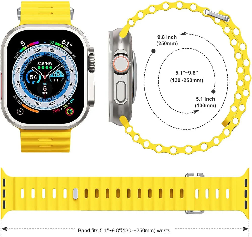 Yellow Colour Silicone Strap