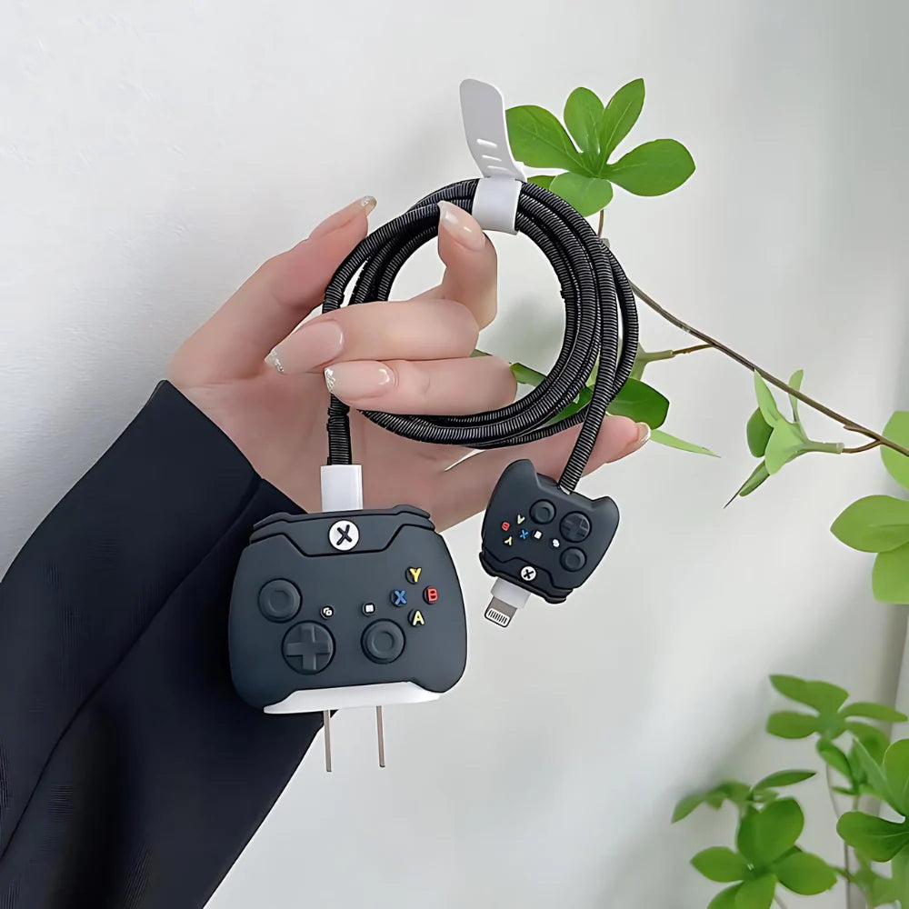 Black Gaming Apple 18W/20W Adapter Case & Cable with Style