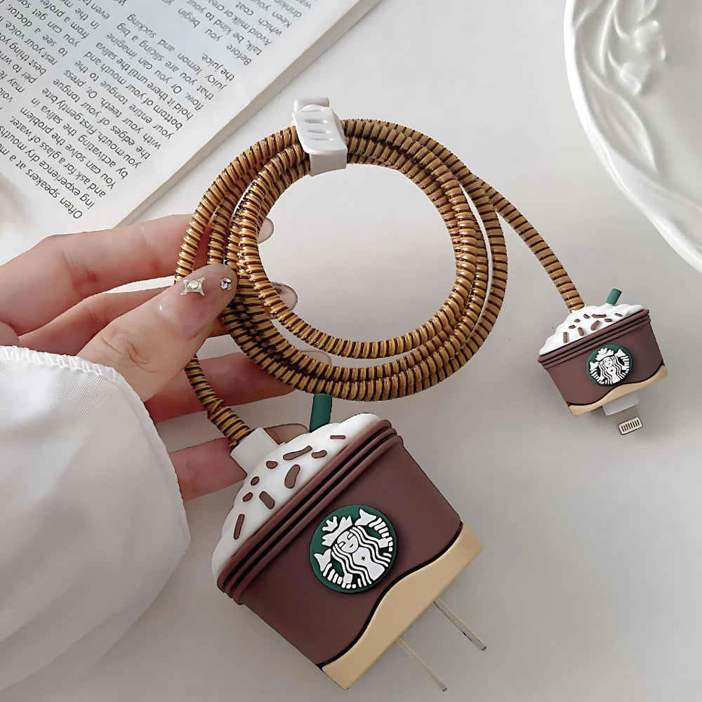 Star bucks Brown 18W/20W Adapter & Cable with Style