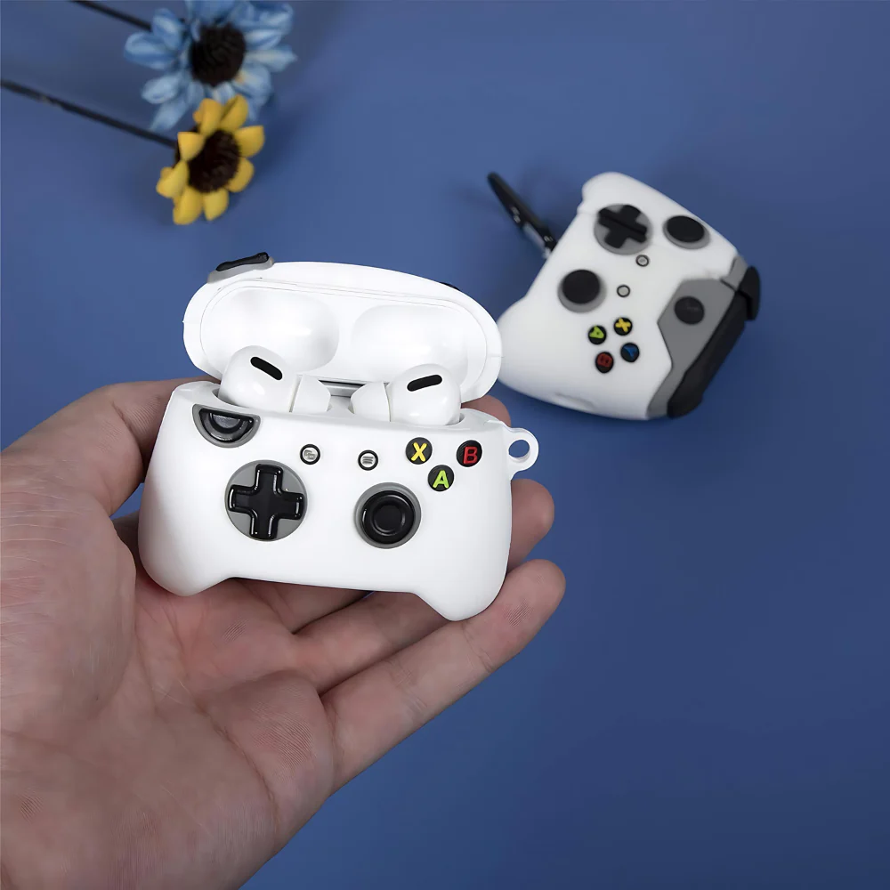 White Gaming AirPods Protective Case
