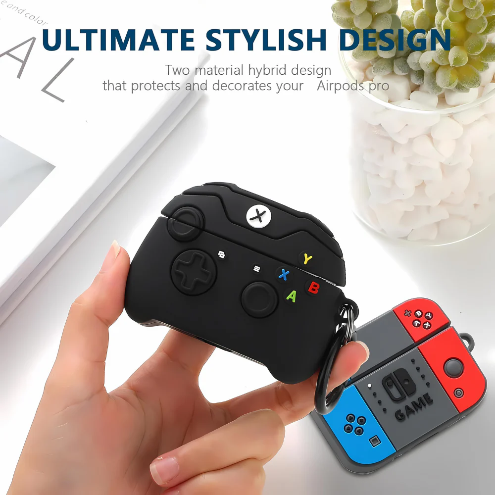 Black Gaming AirPods Protective Case