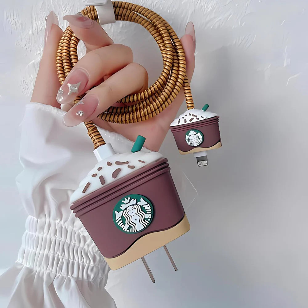 Star bucks Brown 18W/20W Adapter & Cable with Style