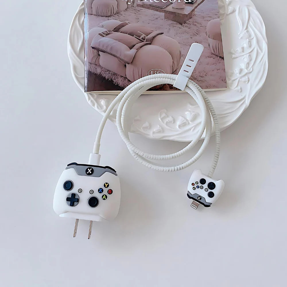 White gaming Cartoon Cases – Protect Your Apple 18W/20W Adapter & Cable