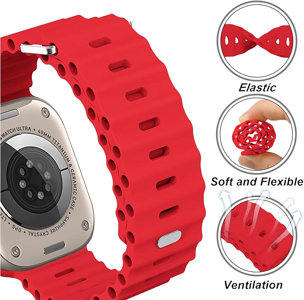 Red Colour Silicone Strap