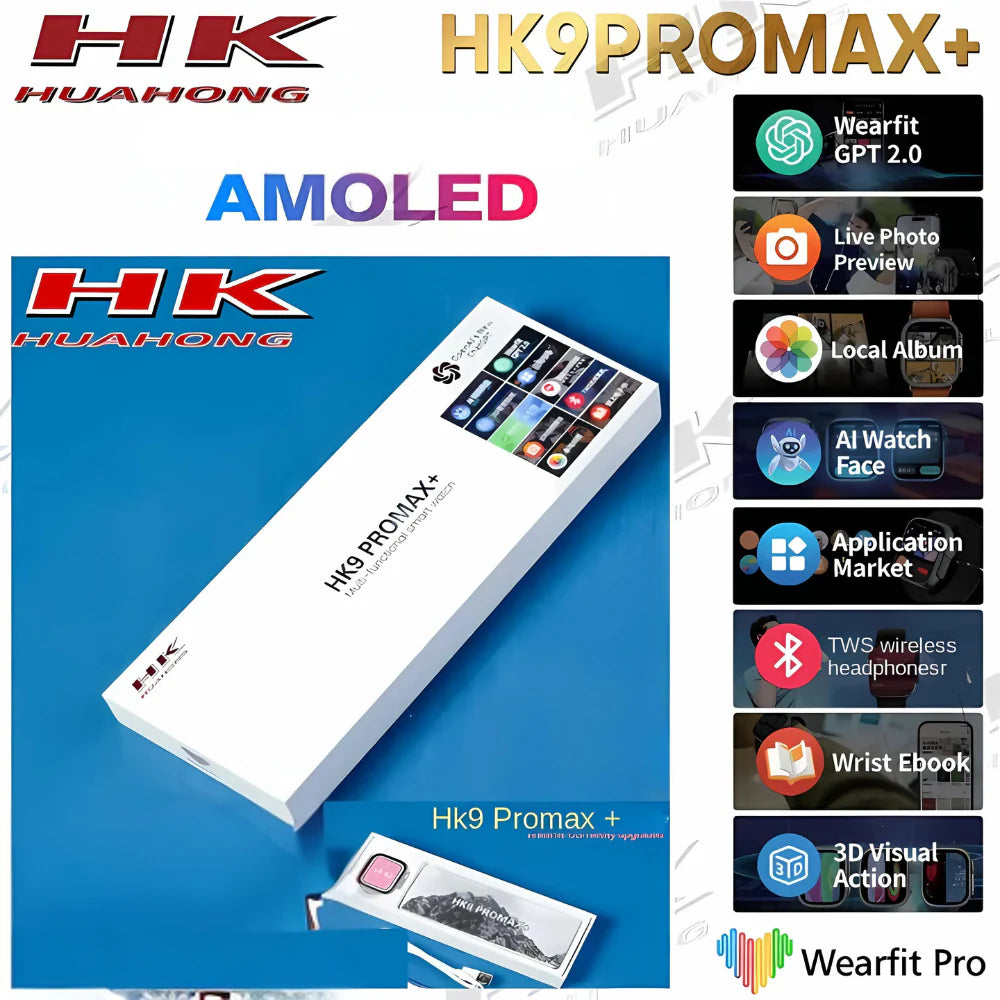 HK 9 Pro Max Plus Super Amoled Display Smartwatch With ChatGPT