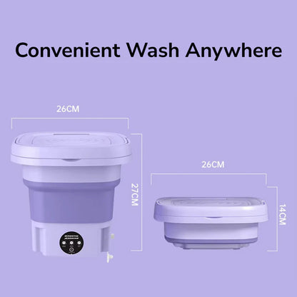 Foldable Mini Washing Machine – Portable Silent Washer with 9L Capacity & Speed Timing