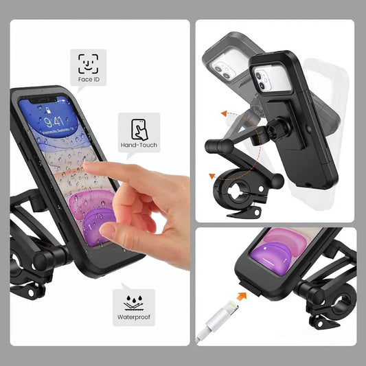 360° Adjustable Waterproof Bike Phone Mount - Universal Fit & Touchscreen