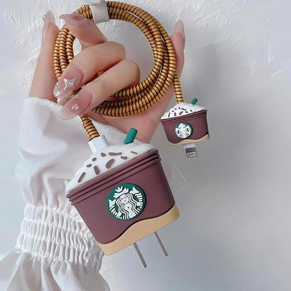 Star bucks Brown 18W/20W Adapter & Cable with Style