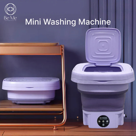Foldable Mini Washing Machine – Portable Silent Washer with 9L Capacity & Speed Timing
