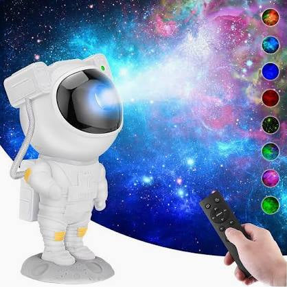 Astronaut Galaxy Star Projector Night Light with Remote & Timer, 360° Rotating LED Nebula Lamp