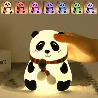 Panda 7-Color LED Silicone Touch Lamp