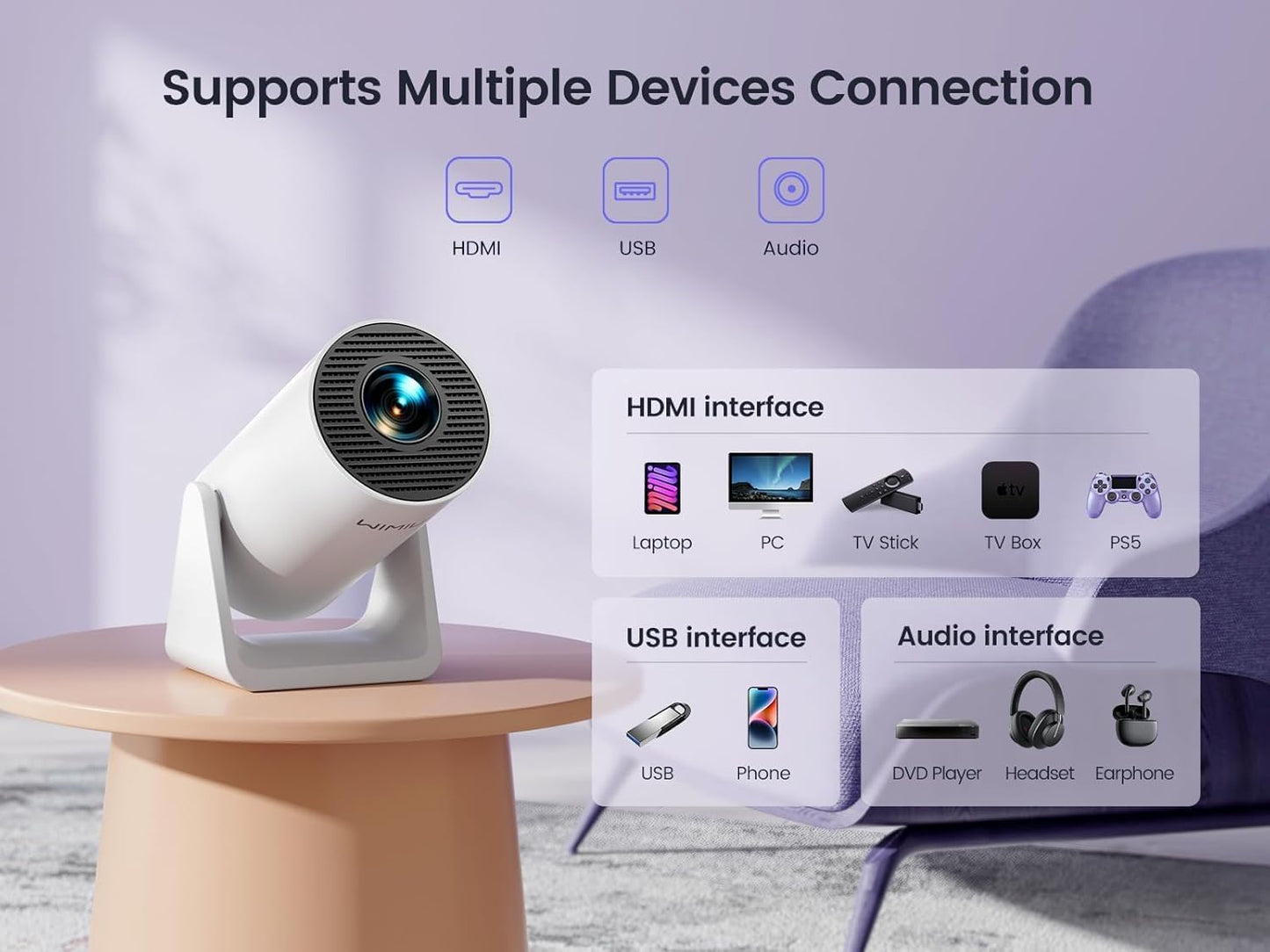 4k Resolution Smart Projector For Home
