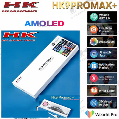 HK 9 Pro Max Plus Super Amoled Display Smartwatch With ChatGPT